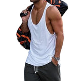 Men's Casual Sports Solid Color Crew Neck Tank Top 72723519Y