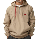 Men's Khaki Half Zip Hoodie 48626255U