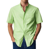 Men's Hawaiian Solid Short Sleeve Shirt 63847198X