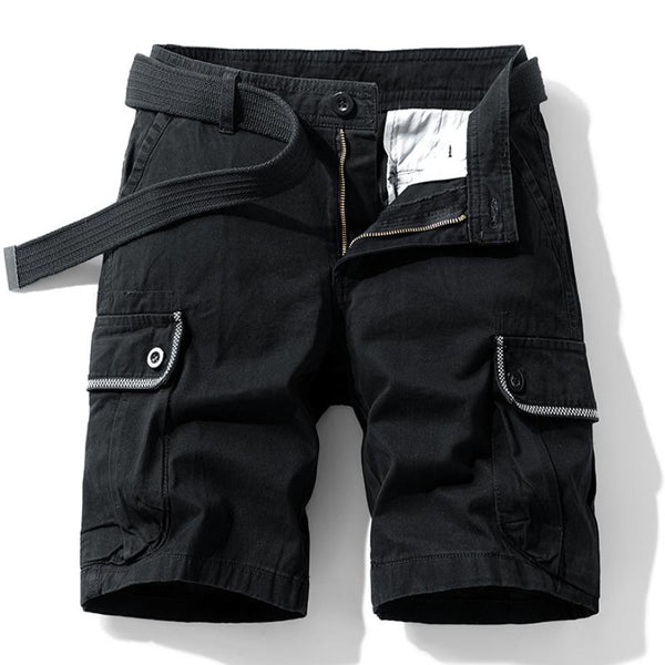 Men's Casual Cotton Multi-Pocket Straight Cargo Shorts (Belt Excluded) 31410051M