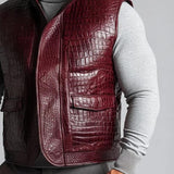 Mens Vintage Crocodile Lapel Vest 22036157Y