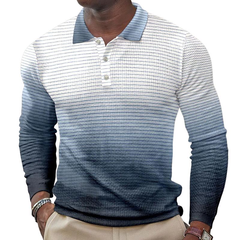 Men's Casual 3D Printed Lapel POLO Shirt 18298869F