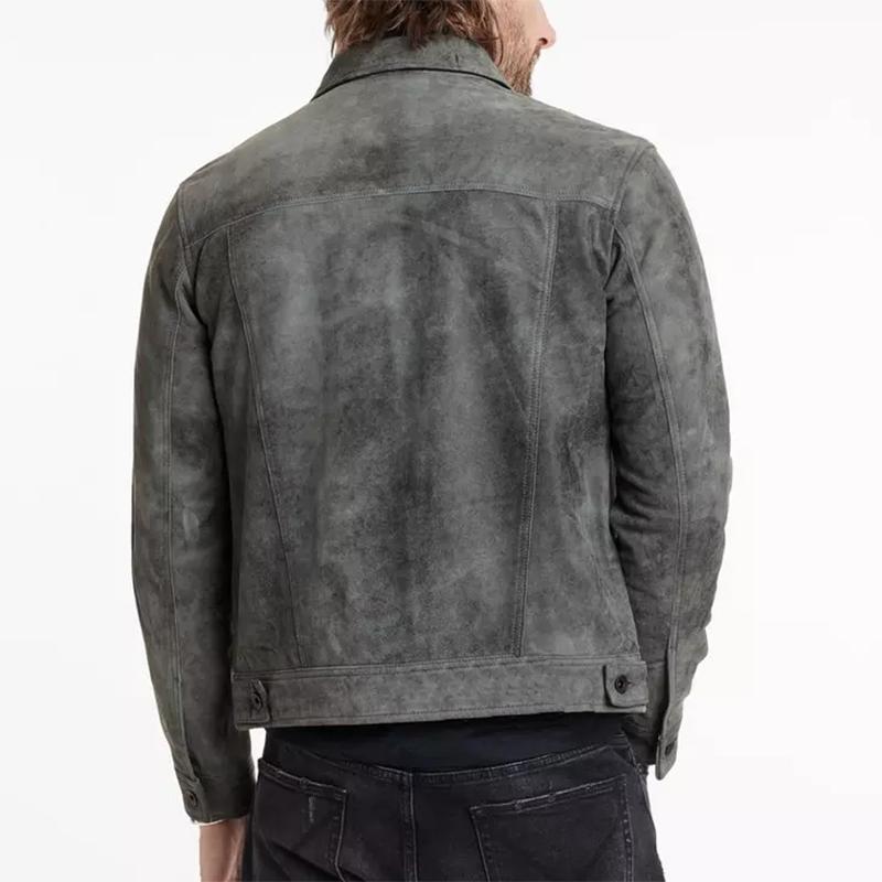 Men's Classic Fashion Distressed Suede Jacket 66252296K