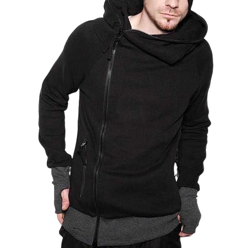 Men's Side Zipper Hooded Casual Long Sleeve Hoodie 25044995U