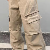 Men's Vintage Loose Straight Multi-pocket Cargo Pants 24182322Z