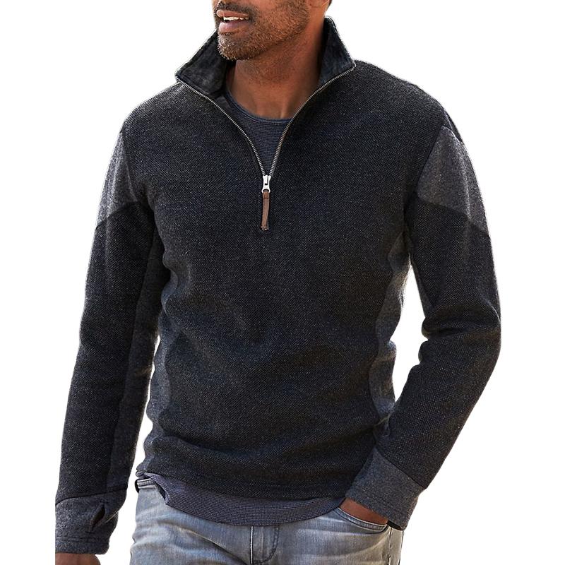 Men's Classic Stand Collar Casual Sweatshirt 77777851F