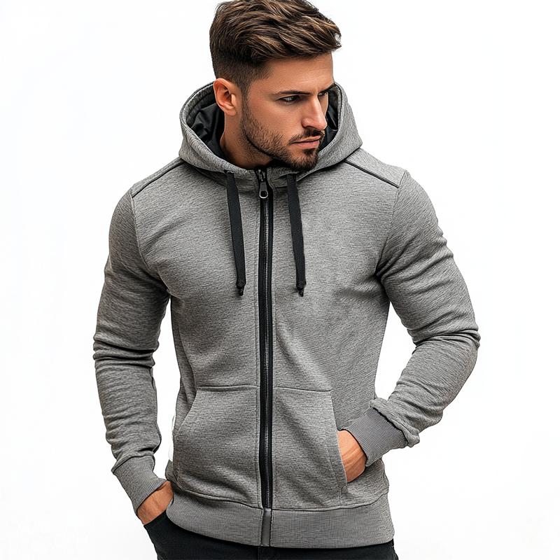 Men's Classic Casual Slim Fit Hooded Zip-Up Hoodie 88956847K