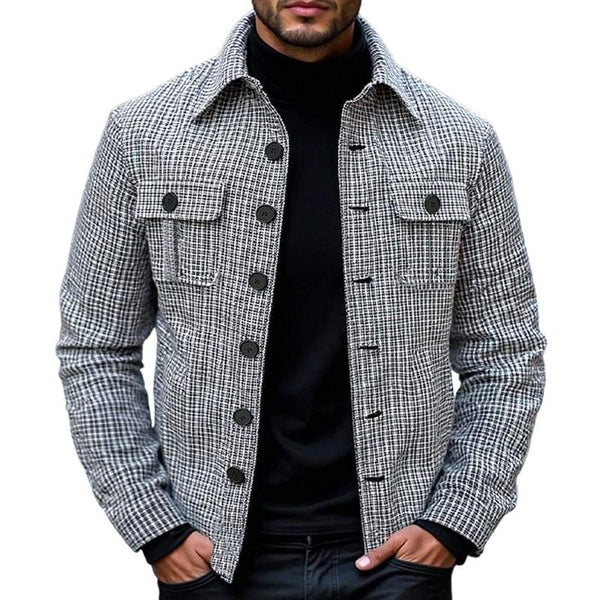 Men's Blended Single-breasted Shirt Jacket 08408744X