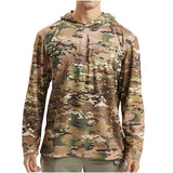 Men's Casual Outdoor Camouflage Quick-drying Long-sleeved Hooded T-shirt 45228692M