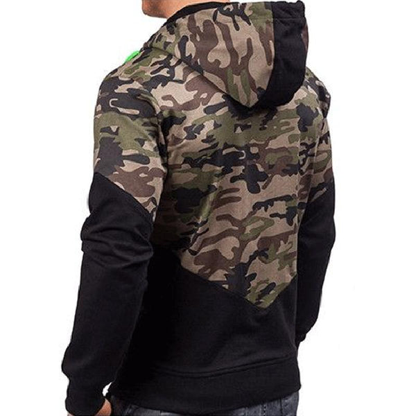 Men's Retro Casual Camouflage Zipper Hoodie 72109651TO