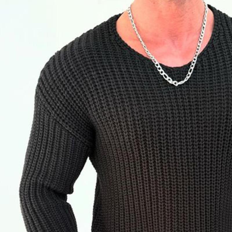 Men's Retro Casual Solid Color V-Neck Sweater 59106350TO