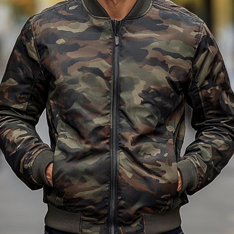 Men's Vintage Camouflage Baseball Jacket 77216065F