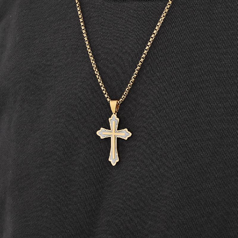 Retro Casual Color Matching Cross Necklace 27329294TO