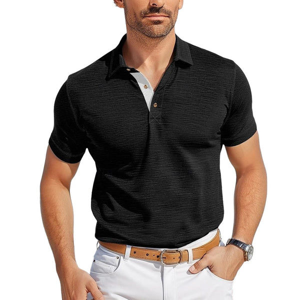 Men's Casual Colorblock Short-Sleeved Polo Shirt 06683110Y