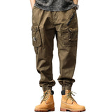 Men's Solid Loose Multi-Pocket Casual Cargo Pants 29562664Z