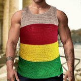 Men's Casual Round Neck Contrast Knitted Tank Top 73686820M