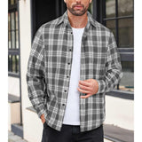 Men's Casual Plaid Long Sleeve Shirt 36586352Y