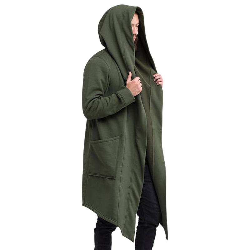 Men's Long Cardigan Cape Coat Hooded Coat 95926752U