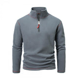 Men's Solid Polar Fleece Half Zip Neck Long Sleeve Outdoor Casual Sweatshirt 26479966Z