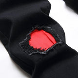 Men's Fashion  Colorblock Distressed Hole Slim Jeans 52424238Z