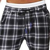 Men's Retro Casual Plaid Print Drawstring Sports Pants 78597983TO