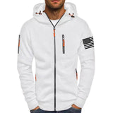 Men's Solid Cardigan Zip-Up Hooded Jacket 59926043X