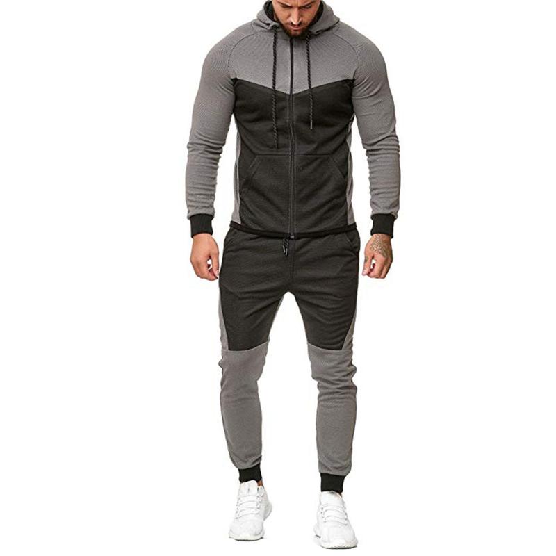 Ensemble sweat-shirt décontracté cardigan et pantalon pour homme 10013033F