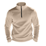 Men's Casual Outdoor Zipper Stand Collar Polar Fleece Pullover Sweatshirt 38767226M