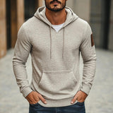 Men's Casual Cotton V-Neck Slim Fit Kangaroo Pocket Hoodie 74498217M