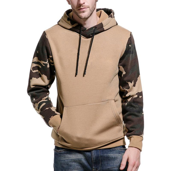 Men's Classic Retro American Style Trendy Color Matching Camouflage Hoodie 31801643K