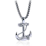 Casual Vintage Anchor Cross Necklace 76908011TO