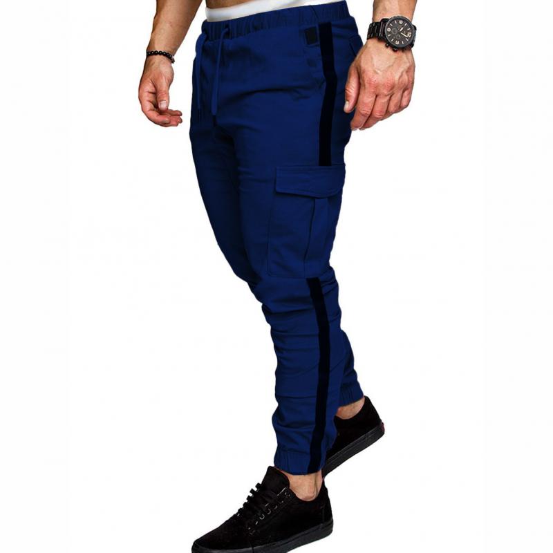Men's Color Block Elastic Waist Multi-pocket Cargo Pants 13198985Z