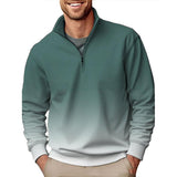 Men's Printed Zipper Stand Collar Long Sleeve Sweatshirt 69464208Z