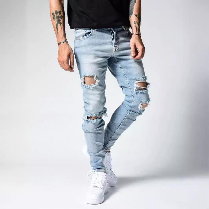 Men's Fashion Distressed Skinny Casual Jeans 55129245Z