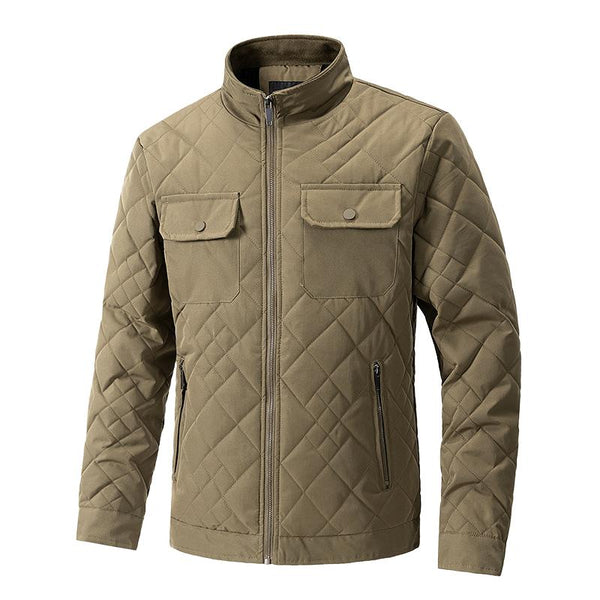 Men's Casual Stand Collar Quilted Jacket 25470102F