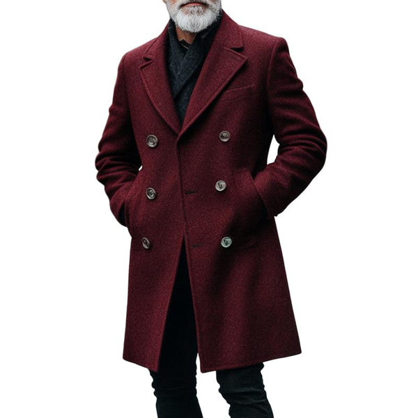 Men's Retro Casual Double-Breasted High-end Mid-Length Coat 06642682TO