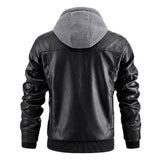 Men's Hooded Warm Leather Jacket 32828401F