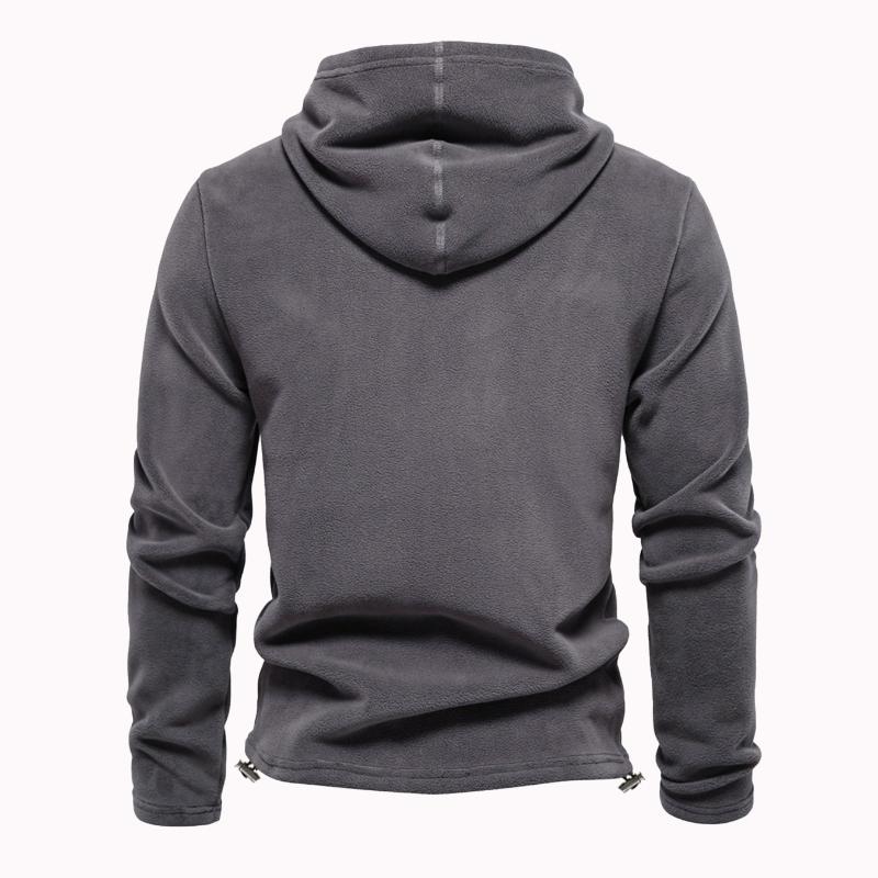 Men's Casual Solid Color Polar Fleece Hoodie 86051680Y