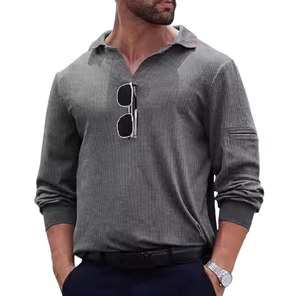 Men's  Long-sleeved Casual Knitted POLO Shirt 57878401X