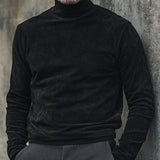 Men's Versatile Turtleneck Suede Long Sleeve Bottoming T-Shirt 73969959F