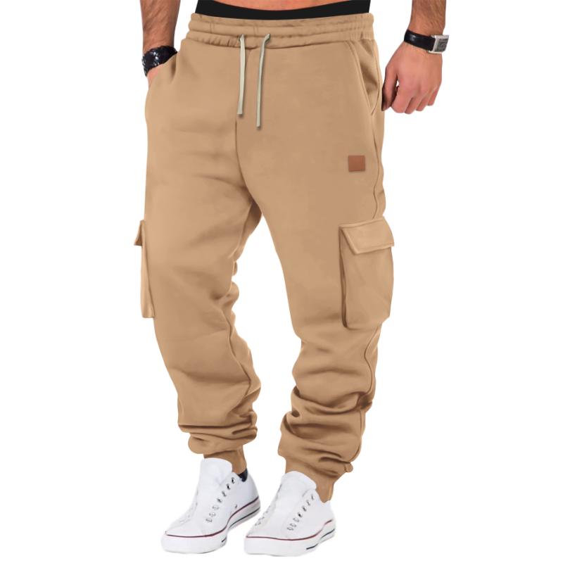 Pantalones deportivos multibolsillos de color liso para hombre 70234059Y