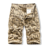Men's Casual Outdoor Cotton Blend Plaid Slim Fit Cargo Shorts 55102342M