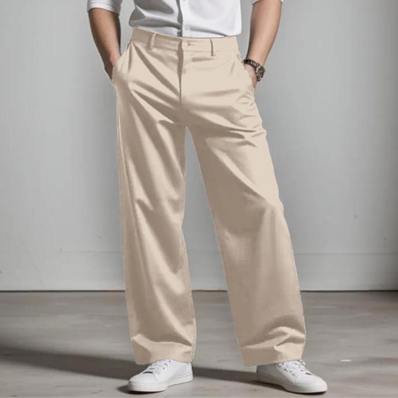 Men's Solid Color Loose Straight Suit Pants 62762310Z