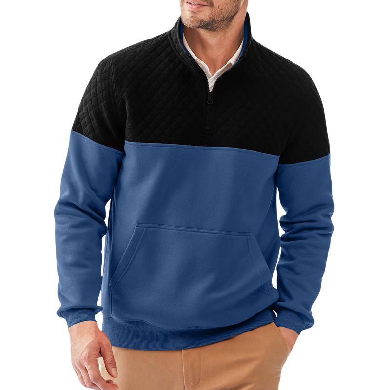 Men's Colorblock Half-Zip Outdoor Sweatshirt 68513698X