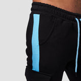 Men's Color Block Plush Multi-pocket Elastic Waist Casual Sweatpants 87274911Z