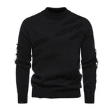 Men's Fashion 3D Rice Ear Jacquard Round Neck Pullover Knitted Sweater 89656527M