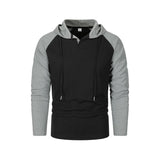 Men's Casual Colorblock Waffle Raglan Sleeve Hooded Long Sleeve T-Shirt 66075787Y