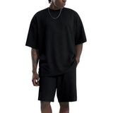 Men's Casual Loose Round Neck Short-sleeved T-shirt Sports Shorts Set 40043858M