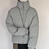 Men's Thickened Warm Solid Color Stand Collar Padded Coat 76002614Z
