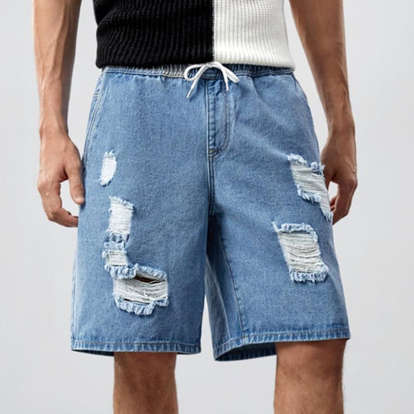 Men's Vintage Ripped Denim Shorts 93853381Y